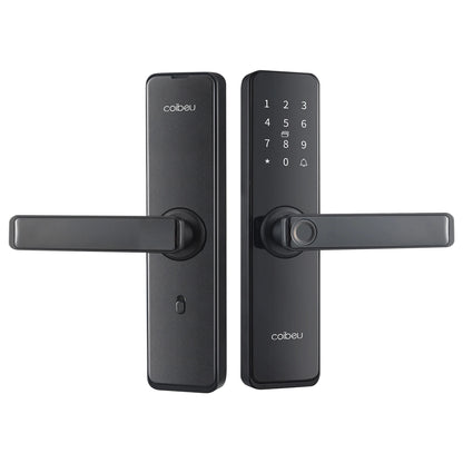 Fechadura inteligente Coibeu com biometria

6 formas de acesso: digital, senha, app, cartão, chave, senha temporária

Desbloqueio ≤ 1s (leitor de alta precisão)

App Tuya / TTLock (controle remoto)

Compatível com portas 4–6,4 cm (madeira/segurança)

Design premium: ferro + vidro

Alimentação 4× pilhas AA

Capacidade até 100 digitais

Instalação simples e uso intuitivo

Segurança moderna para casas e escritórios