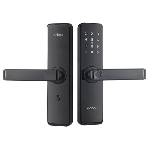 Fechadura inteligente Coibeu com biometria

6 formas de acesso: digital, senha, app, cartão, chave, senha temporária

Desbloqueio ≤ 1s (leitor de alta precisão)

App Tuya / TTLock (controle remoto)

Compatível com portas 4–6,4 cm (madeira/segurança)

Design premium: ferro + vidro

Alimentação 4× pilhas AA

Capacidade até 100 digitais

Instalação simples e uso intuitivo

Segurança moderna para casas e escritórios