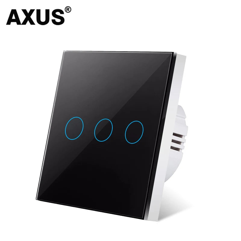 Interruptor inteligente Touch de Vidro Temperado Axus - Painel de Luxo com LED e Instalação Sem Neutro