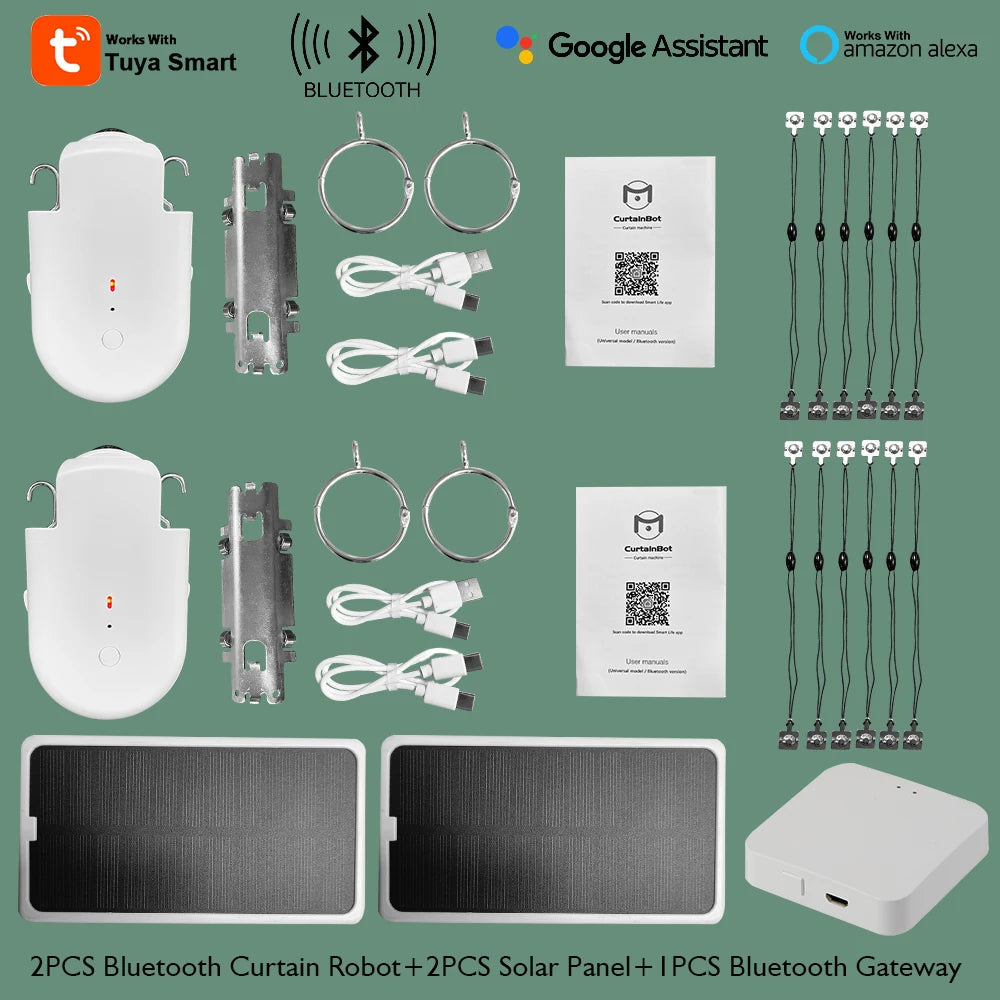 Cortina Inteligente LifeLibero com App Tuya, Comando de Voz e Bateria 4000mAh