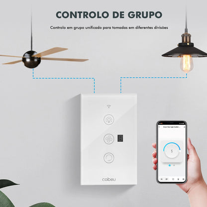 conforto térmico com automação
controle por voz e pelo celular
ajuste de velocidade em segundos
iluminação e ventilação no mesmo painel
programação por horário (timer)
design moderno e leitura fácil
praticidade para casa/apto/escritório
ambientes mais agradáveis e funcionais
instalação simples com painel touch
upgrade elegante para a sua casa