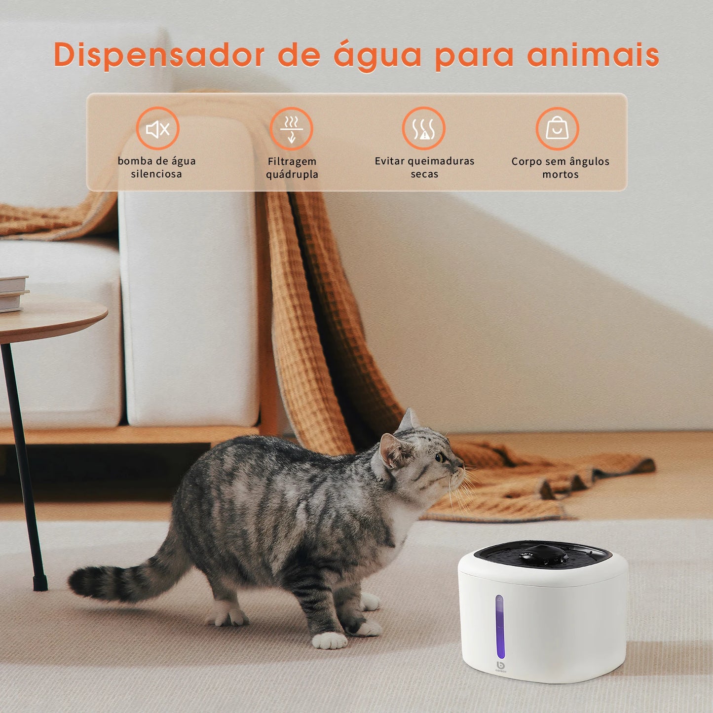 Bebedouro Automático COIBEU 2,5L para Gatos e Cães – Hidratação Contínua e Prática