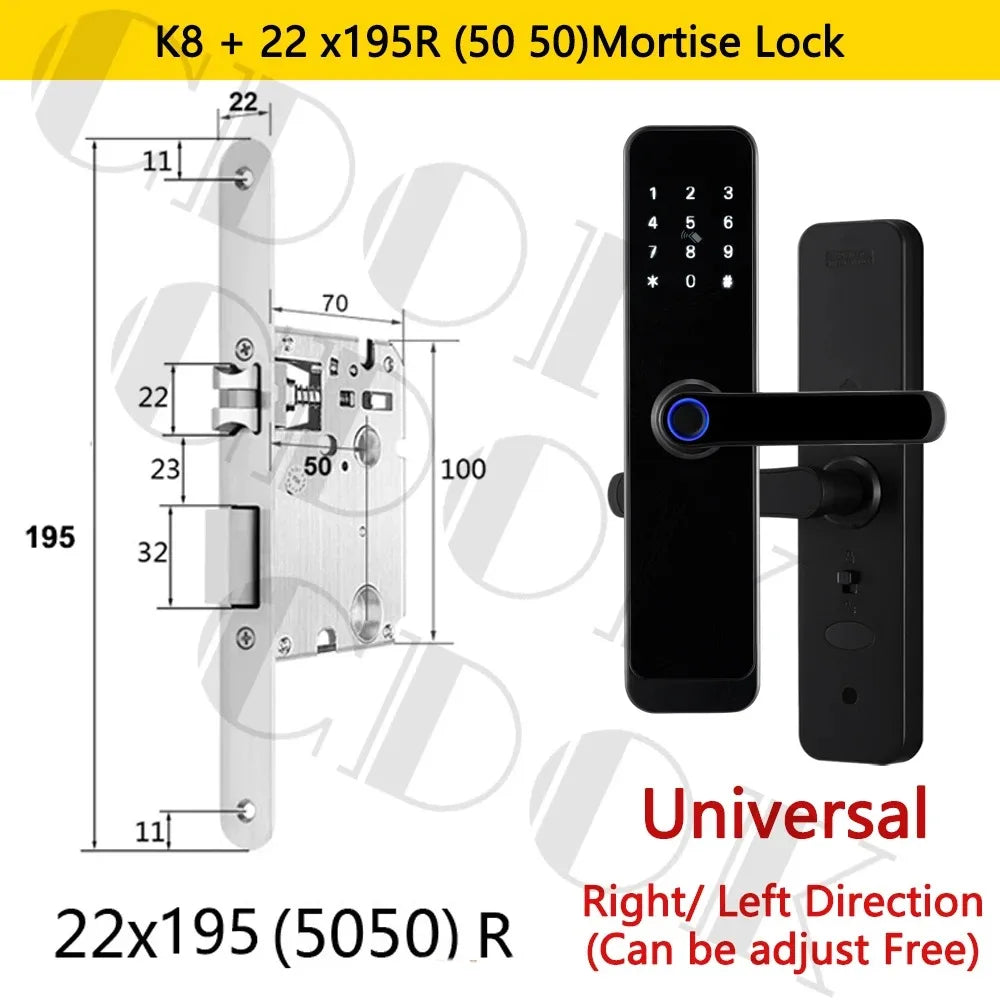 Fechadura Inteligente Biométrica CDOK K8 - Fechadura Smart com App TTLock e Senha