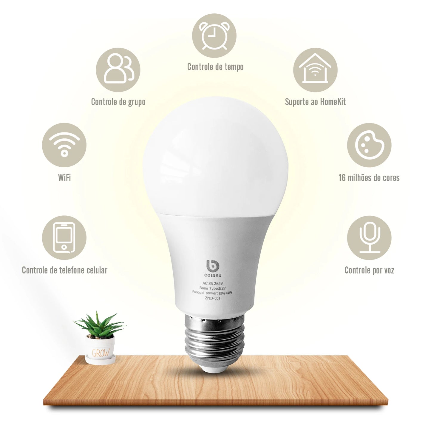 Lâmpada LED inteligente Caibeu Wi-Fi

Automação de iluminação sem hub extra

Crie cenários personalizados (trabalho, relax, festa)

Ajuste brilho, cor e intensidade da luz pelo app

Base E27 padrão, instalação simples

Fluxo luminoso 1400 lúmens (modelo A70)

Vida útil de até 30.000 horas

Conexão estável Wi-Fi 2.4GHz

Tecnologia smart RGB+C+W de 5 canais

Solução prática para casa inteligente