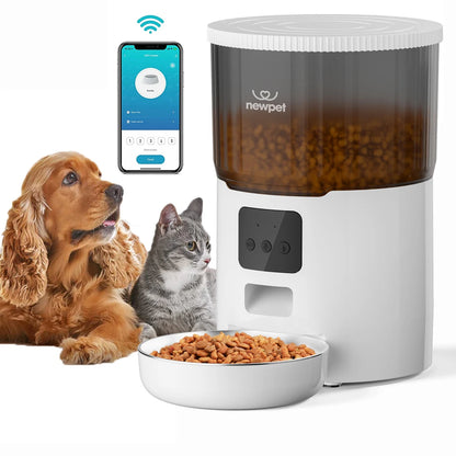 Alimentador automático smart 4L Wi-Fi

Comedouro inteligente para gatos e cães

Controle remoto via app no celular

Agendamento de refeições programáveis

Gravação de voz para chamar o pet

Capacidade ideal de 4 litros de ração seca

Backup de energia com pilhas tipo D

Rotina alimentar saudável e previsível

Design moderno e silencioso

Solução prática para donos que viajam