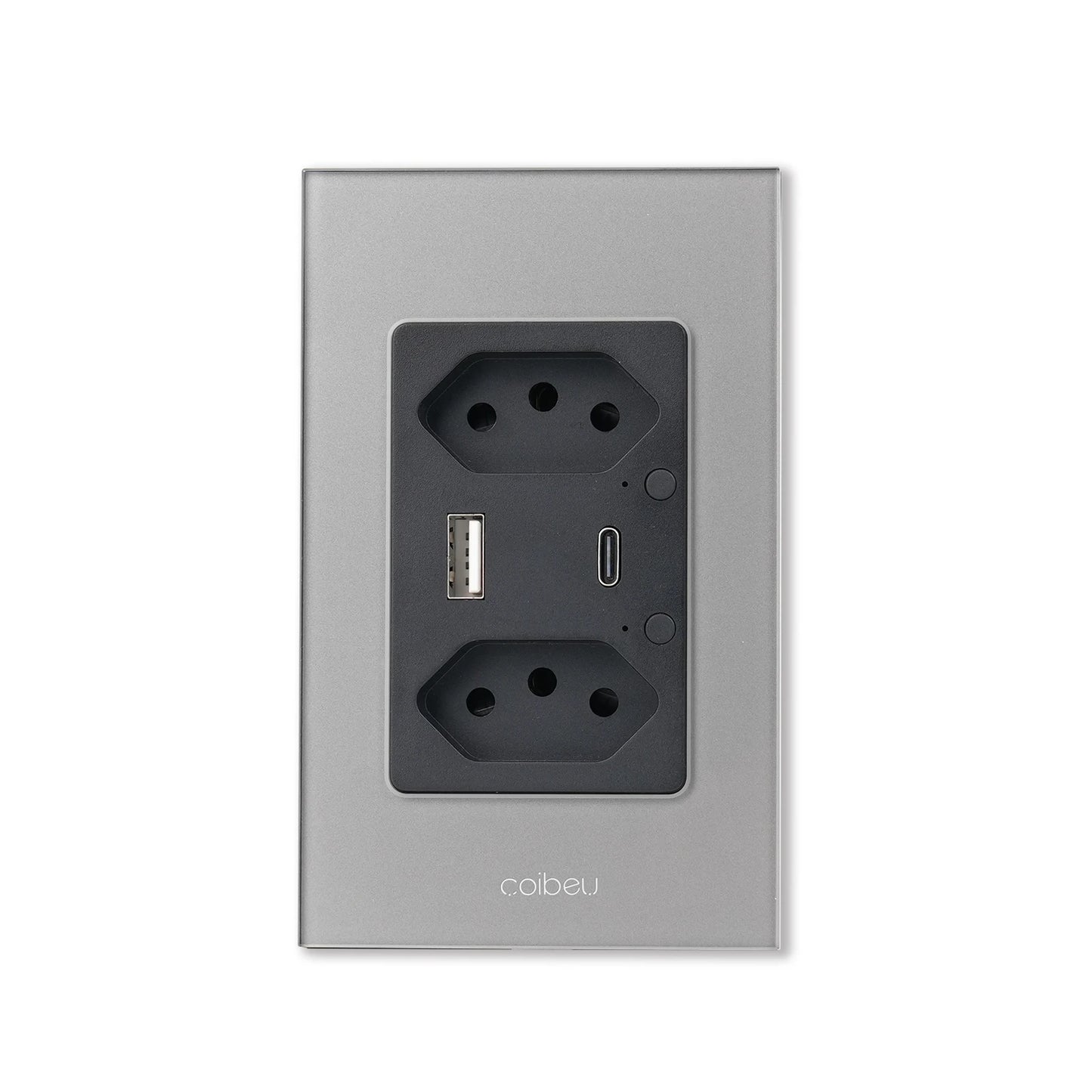 Interruptor Inteligente Touch Wi-Fi com Tomada 16A e USB - Painel Smart Alexa e Google