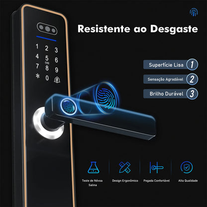Fechadura Inteligente Biométrica COIBEU com App Tuya — Digital, Senha e Chave de Emergência para Casa e Escritório