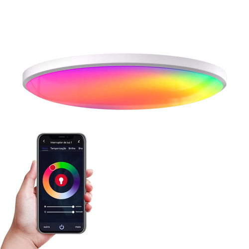 Luminária de Teto Inteligente COIBEU RGB 24W – Controle por App, Alexa e Google Assistant