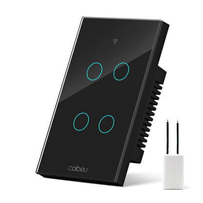 Interruptor Inteligente Touch Tuya Wi-Fi - Painel de Vidro Monopolar sem Neutro e Alexa