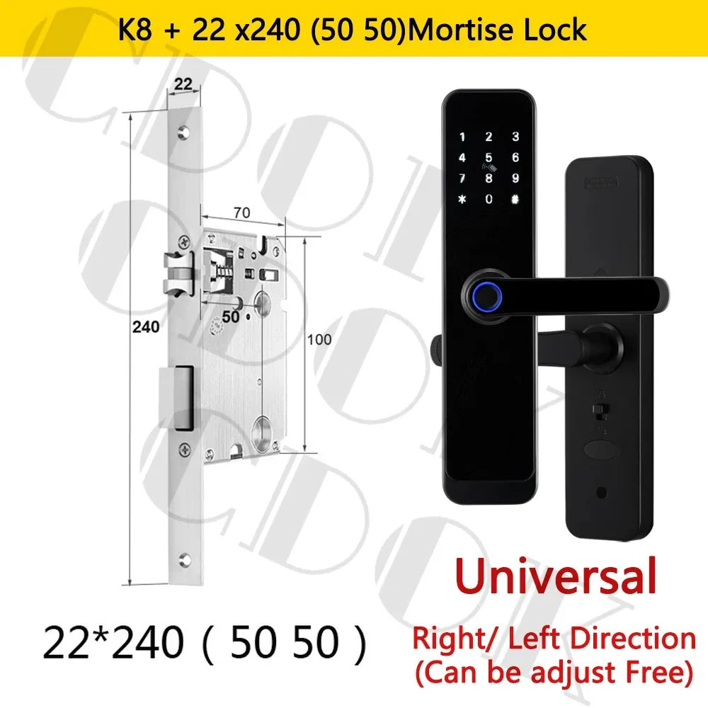 Fechadura Inteligente Biométrica CDOK K8 - Fechadura Smart com App TTLock e Senha