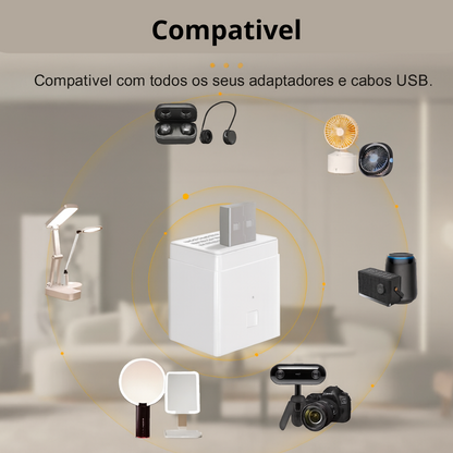 Adaptador Wi Fi Inteligente USB Tuya - Interruptor Smart 5V para Alexa e Google