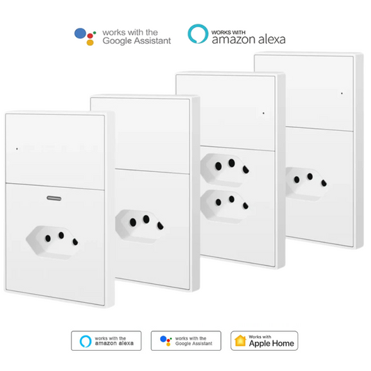 Tomada inteligente Zigbee Zemismart 10A/20A

App Tuya / Smart Life (controle remoto)

Compatível Alexa, Google e HomeKit*

*HomeKit via hub Zigbee compatível

Interruptor inteligente embutido (modelos S2)

Porta USB-C 5V/1A para carregamento (modelo C1)

Automação com timers, cenas e rotinas

Ideal para micro-ondas, secadores e eletros (20A)

Instalação com fase + neutro (padrão BR)

Economia e segurança com controle por app/voz