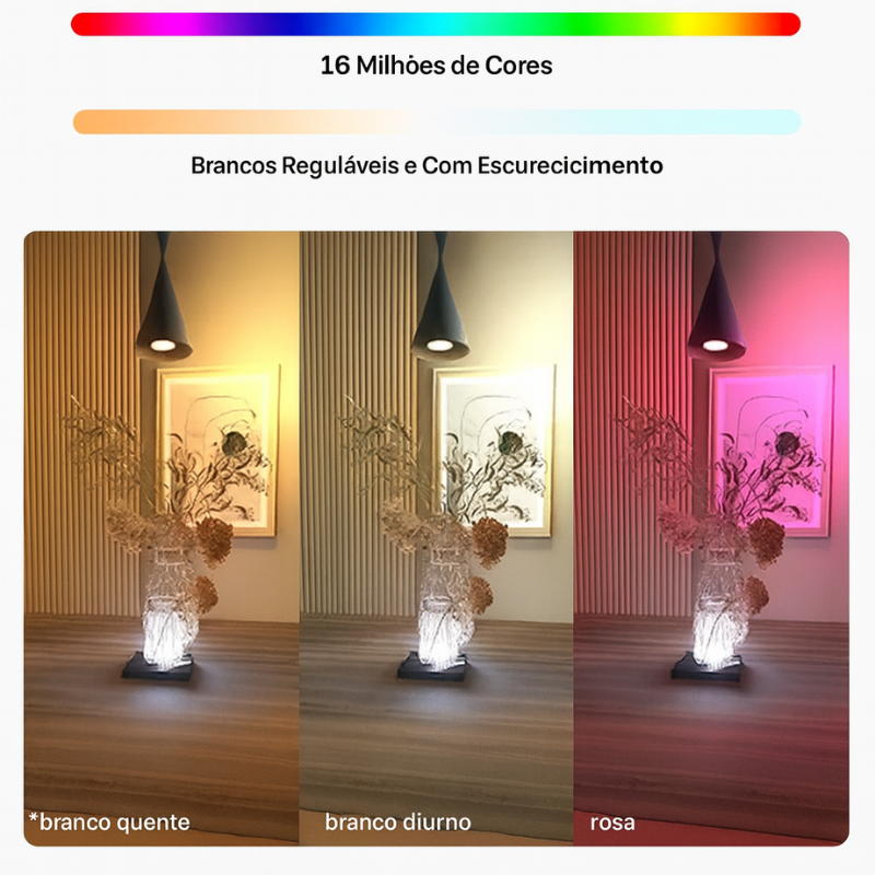 Lâmpada Inteligente GU10 RGB+W - Spot LED Wi-Fi compatível com Alexa e Google Home
