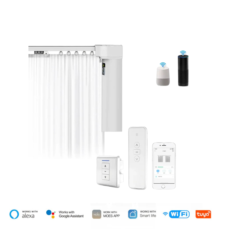 Motor de cortina vertical inteligente

Automação residencial Tuya Smart

Controle remoto + app no celular

Compatível com Alexa e Google Assistant

Operação silenciosa e potente

Instalação fácil em trilhos verticais

Design moderno em alumínio premium

Função anti-obstáculo e memória de posição

Sem baterias – energia direta na rede

Ideal para salas, quartos, hotéis e escritórios