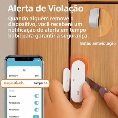 Sensor de Porta e Janela Avatto Zigbee 3.0 - Alarme Smart Tuya com Alerta Anti-Remoção e Alexa