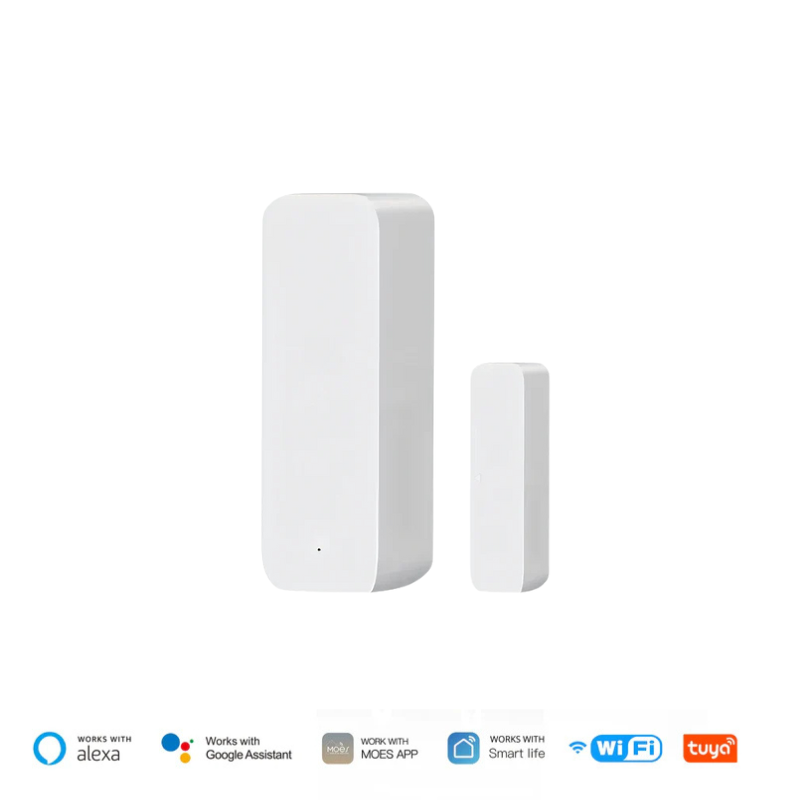 sensor porta janela tuya

sensor abertura wi-fi / zigbee 3.0

alertas no app tuya smart life

compatível alexa e google assistant

instalação adesiva sem fios

distância detecção até 10 mm

pilhas AAA baixo consumo

automação com luzes/câmeras

segurança residencial smart

tamanho compacto 68×23×19 mm