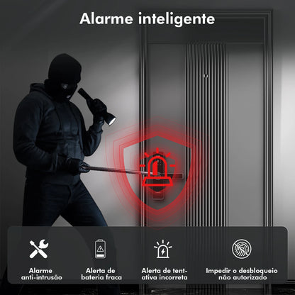 Fechadura eletrônica com Biometria e Senha Coibeu – Desbloqueio Rápido em até 1s, Compatível com App Tuya | wi-fi