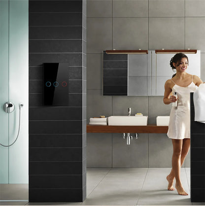 Interruptor inteligente Touch de Vidro Temperado Axus - Painel de Luxo com LED e Instalação Sem Neutro