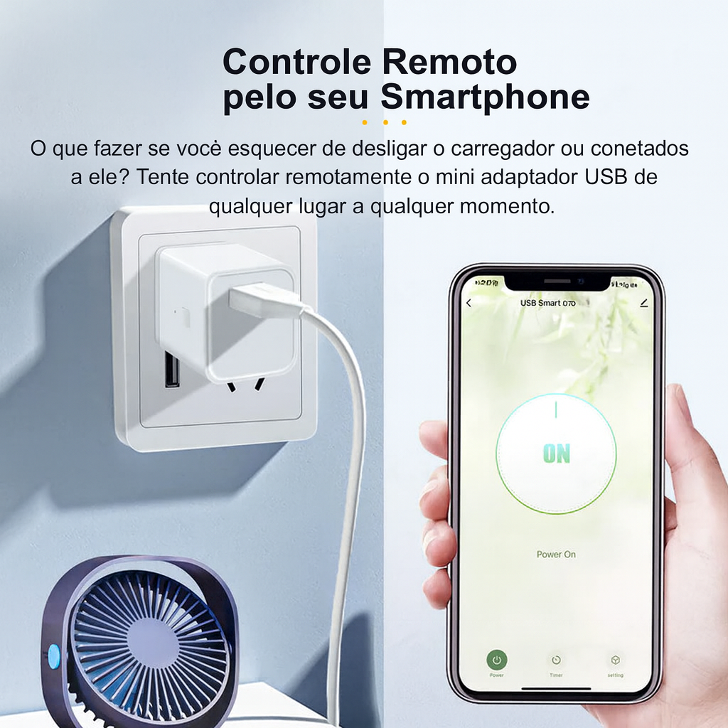 Adaptador USB Smart Wi-Fi 5V–12V

Torne qualquer carregador USB inteligente

Controle por voz com Alexa/Google

Automação simples e acessível sem hub

Desligue dispositivos de qualquer lugar pelo celular

Programe rotinas e evite desperdício de energia

Compacto de bolso, leve e portátil

Compatível com cabos e carregadores USB padrão

Construção segura contra aquecimento e curto

Solução prática para casa inteligente econômica