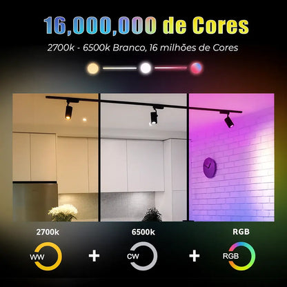 Lâmpada Inteligente GU10 RGB+W - Spot LED Wi-Fi compatível com Alexa e Google Home