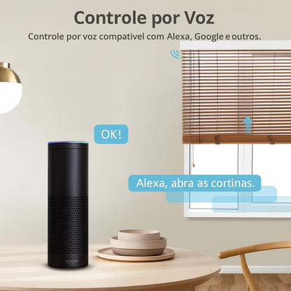 Cortina Inteligente Zemismart Wi-Fi para Persiana Rolo 38mm com Alexa e Google Home