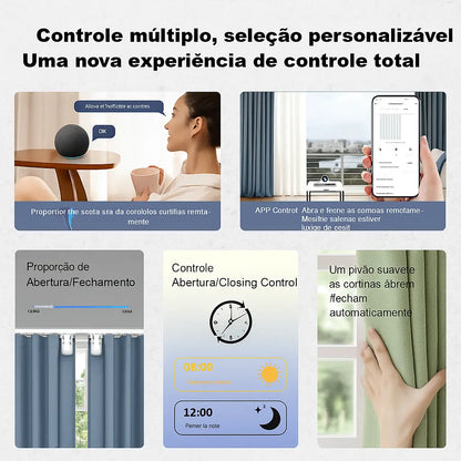 Cortina Inteligente Wi-Fi Tuya - Motor Smart para Trilho com Alexa e Siri