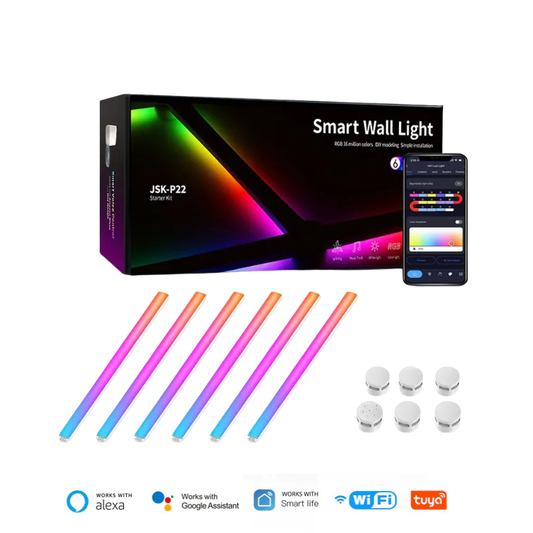 Luminária de Parede LED RGBIC CHEGIT L0729 – Barras Modulares com App Tuya, Music Sync e Alexa/Google